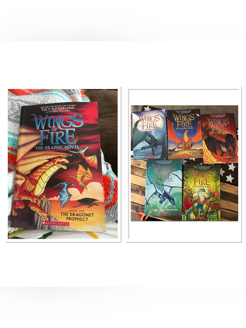 Set of 6 Wings of Fire graphic novel adaptations written by Tui T. Sutherland
